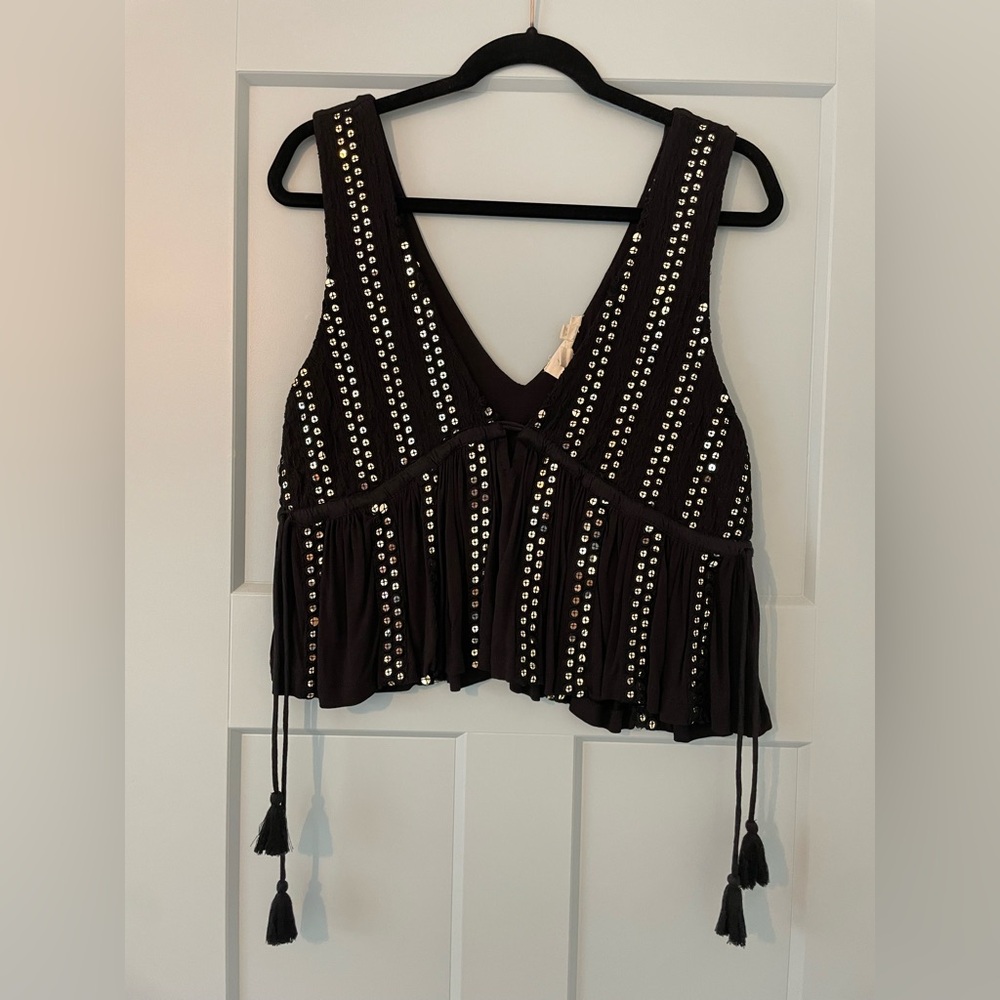 Forever That Girl Black Sequin Tank